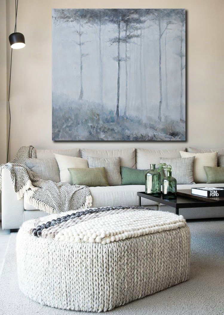 Abstract Painting Extra Large Canvas Art,Oversized Abstract Landscape Oil Painting,Large Colorful Wall Art,White,Gray,Black.etc